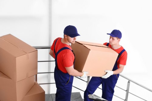 Professional removals in Oldford with moving van and packed boxes