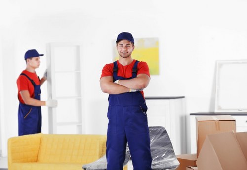 Organized short-term storage in Oldford with neatly packed boxes and furniture