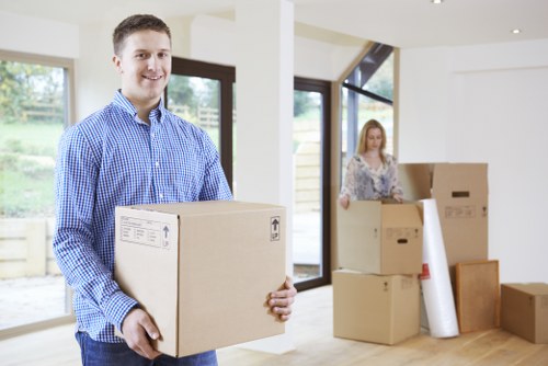 Storage unit with packed household and business items